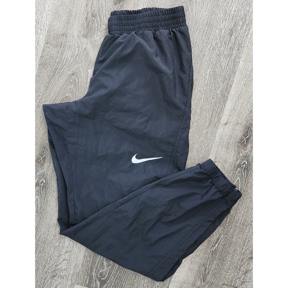 Nike Mens Black Track Pants Elastic Waist Zipper Ankle Cuffs Size M RN56323